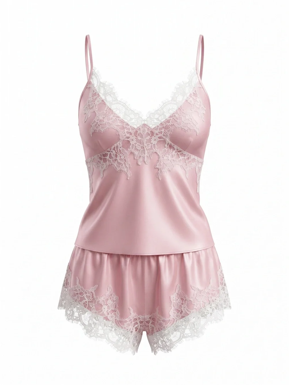 NWT Gorgeous SKIMS Peony Tonal Silk Lace Cami & Short Set Medium